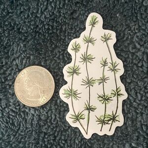 10/$10 Stickers - Underwater Palm Coral Leaf Sticker Green White Decal